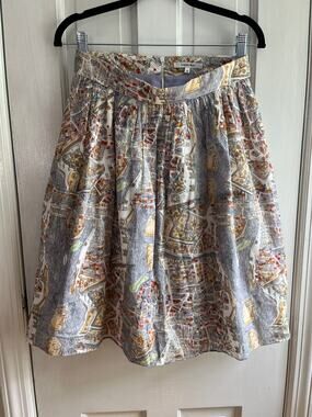✨ Carven Paris Graphic Print High-Rise Pleated Skirt, US 4 EU 40 ✨
